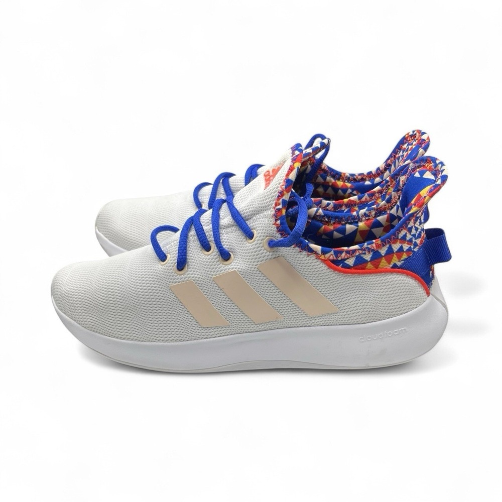Adidas Women's Cloudfoam Pure SPW Running Shoes Size 8.5 White Blue Sneakers 813